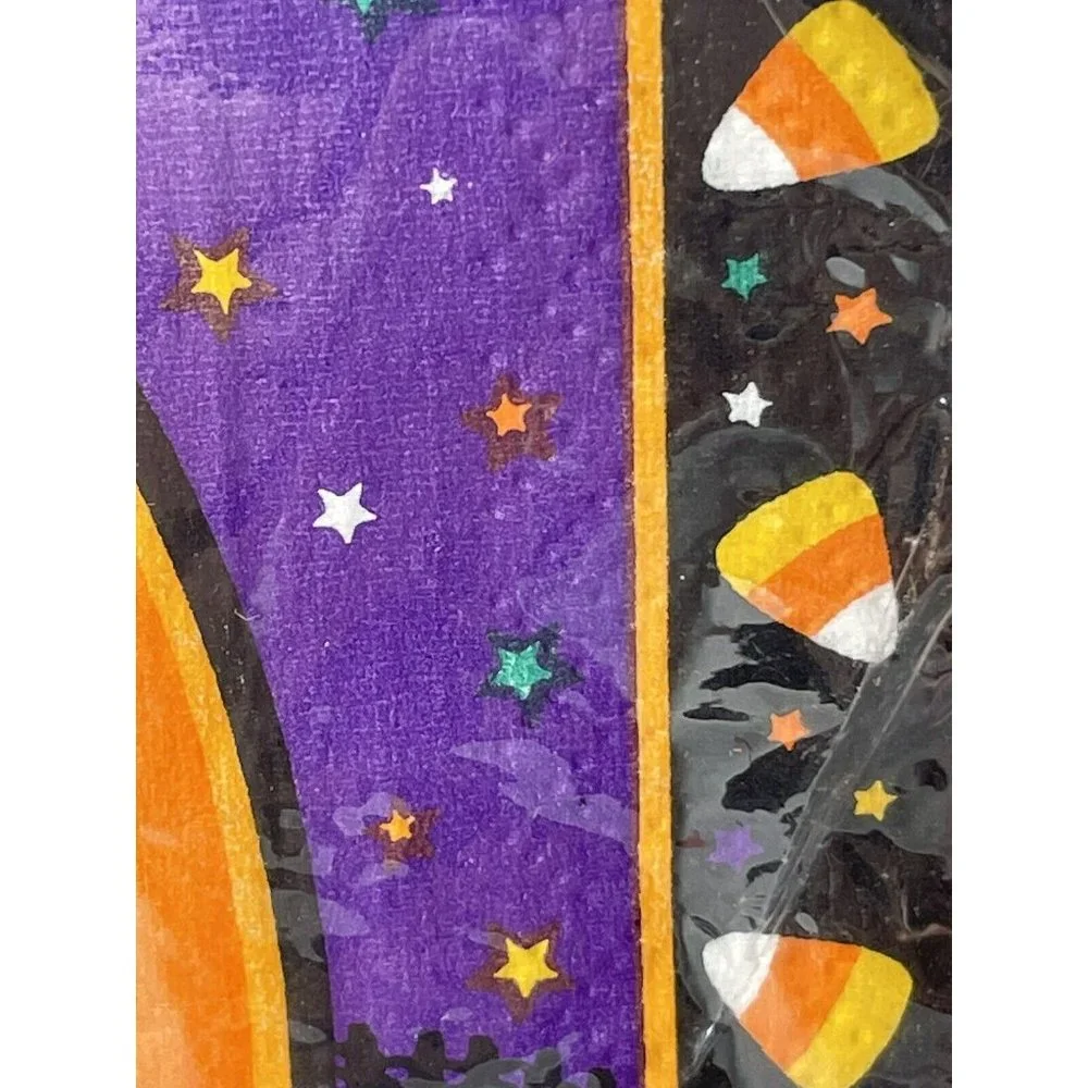 Vintage Halloween Orange Pumpkin Candy Corn Amscan Beverage Napkins 16 3-ply